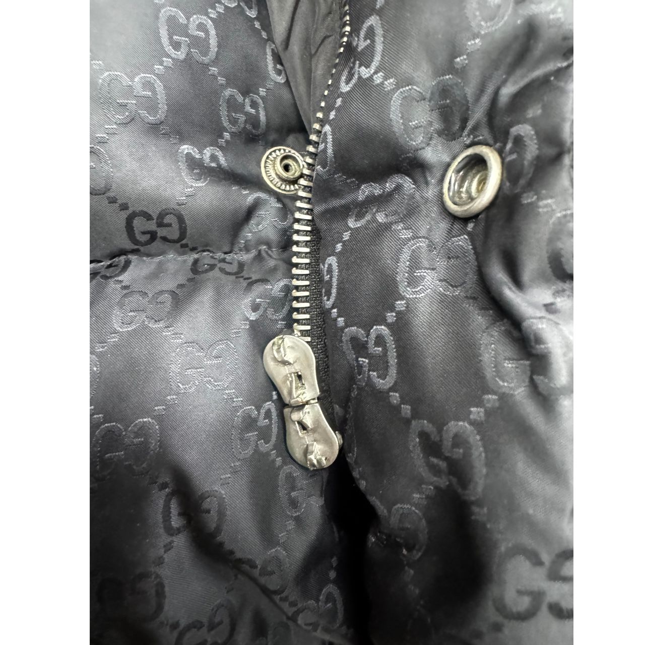 Gucci GG Monogram Jacket Nylon Padded Black Size 52 RRP £2600