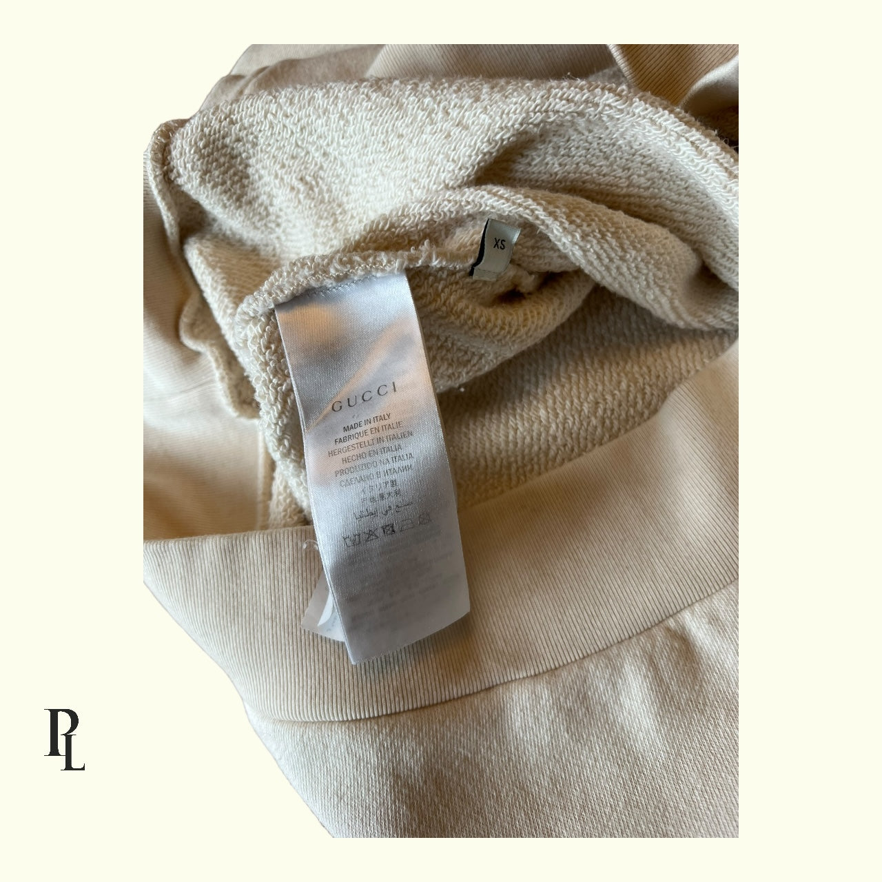 Gucci Cream Rainbow Sequence Hoodie - Extra Small