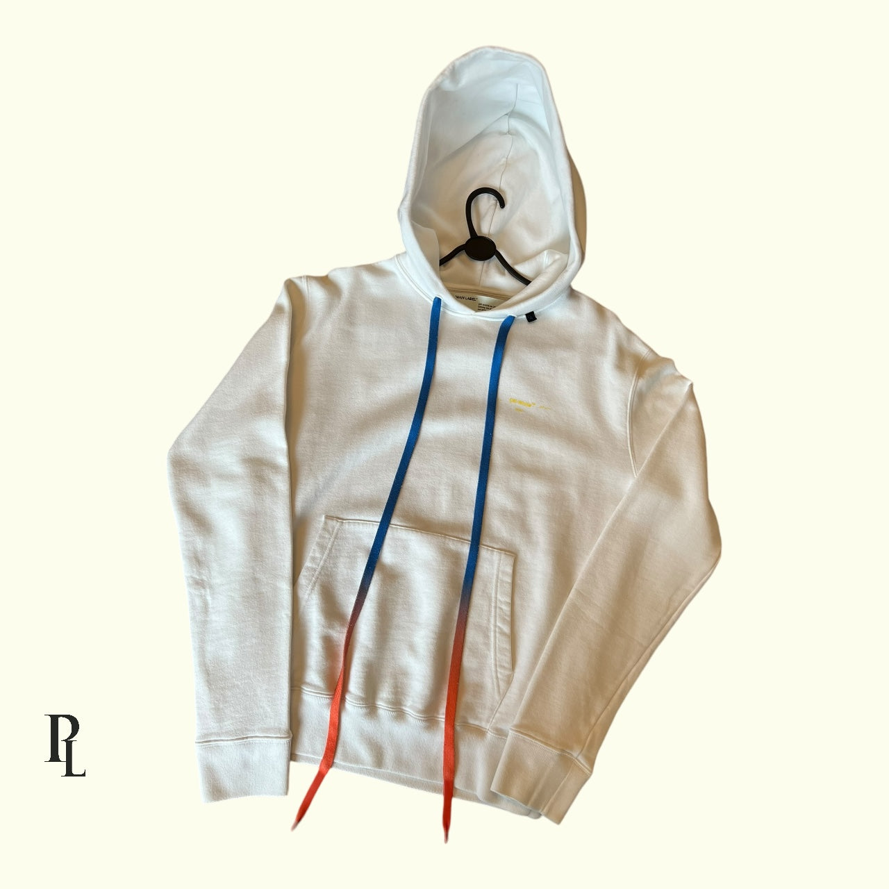 Off White White Hoodie Yellow Arrow  - Small