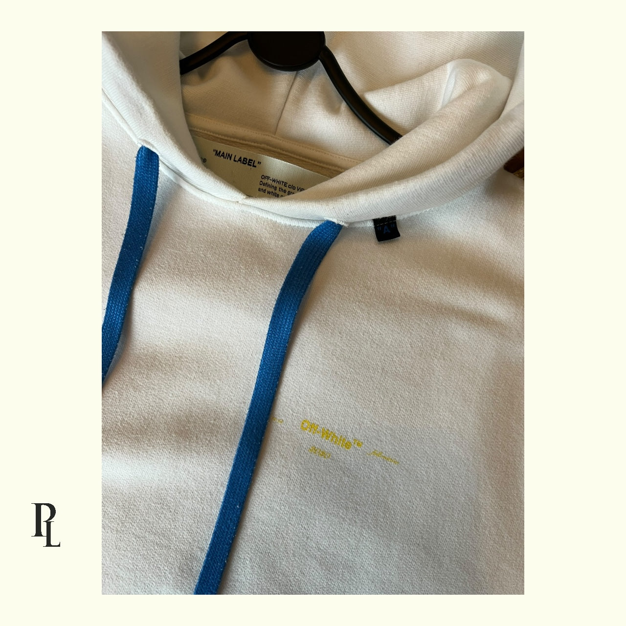 Off White White Hoodie Yellow Arrow  - Small