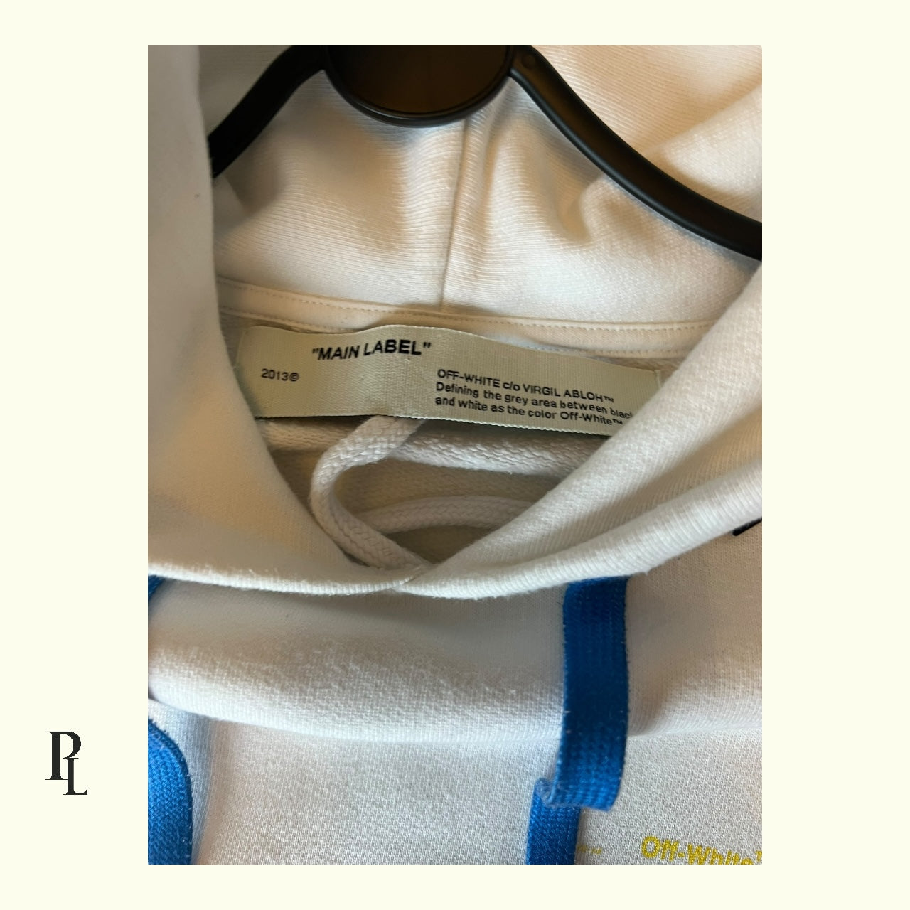 Off White White Hoodie Yellow Arrow  - Small