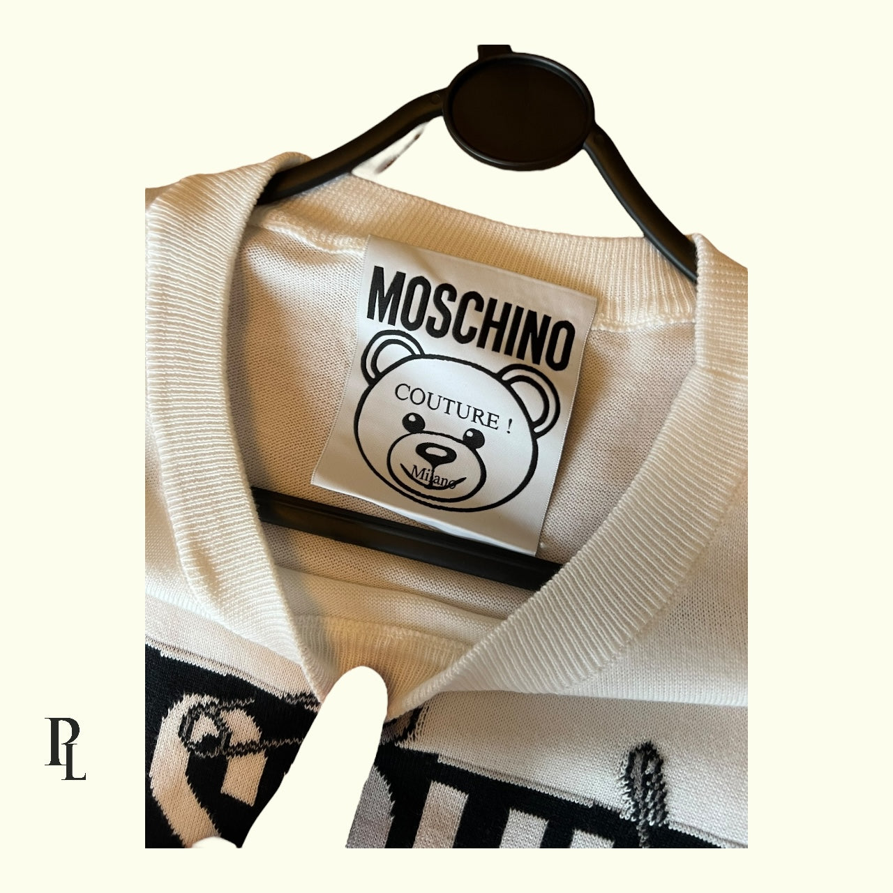 Moshino White Bear Long Sleeve T Shirt - Medium