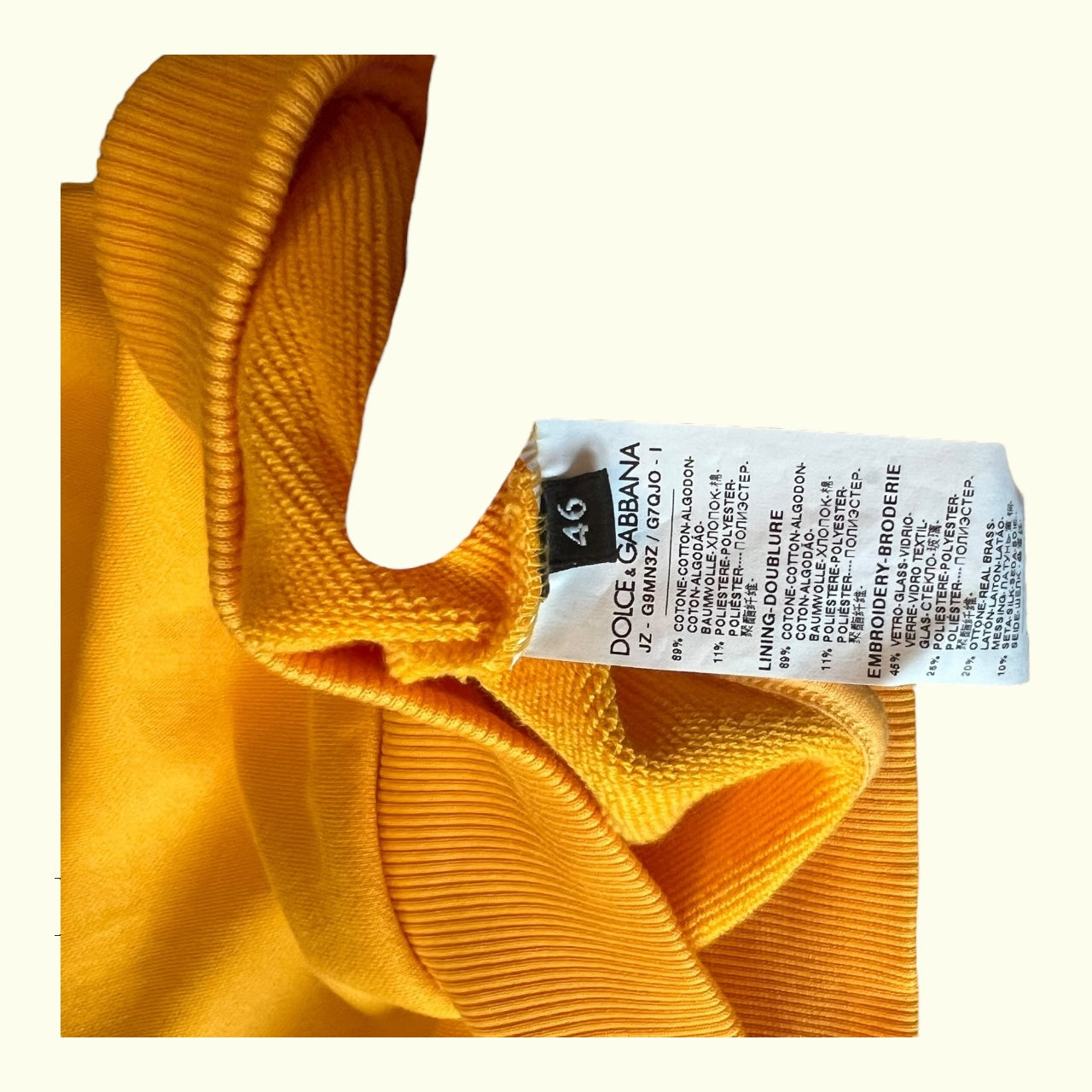 Dolce & Gabbana Yellow Crown Hoodie - Size 46/Small